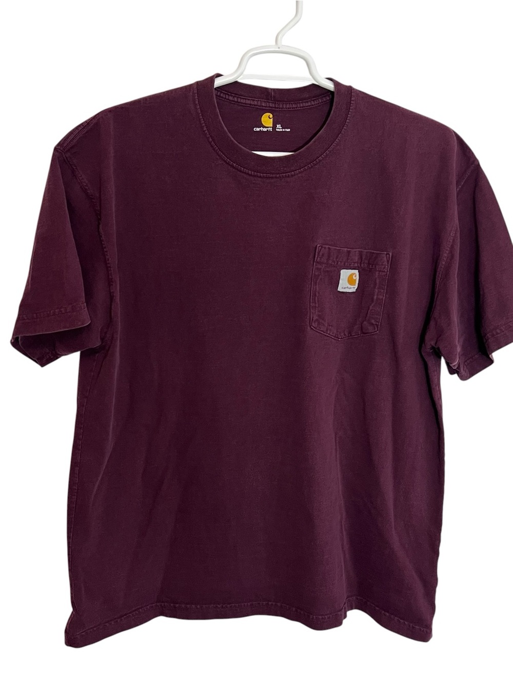 Carhartt Loose Fit T-Shirt Pocket Logo Tee Mens Size XL Burgundy